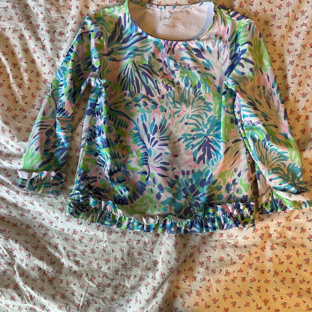 Lilly Pulitzer Tropical Print Long Sleeve Top